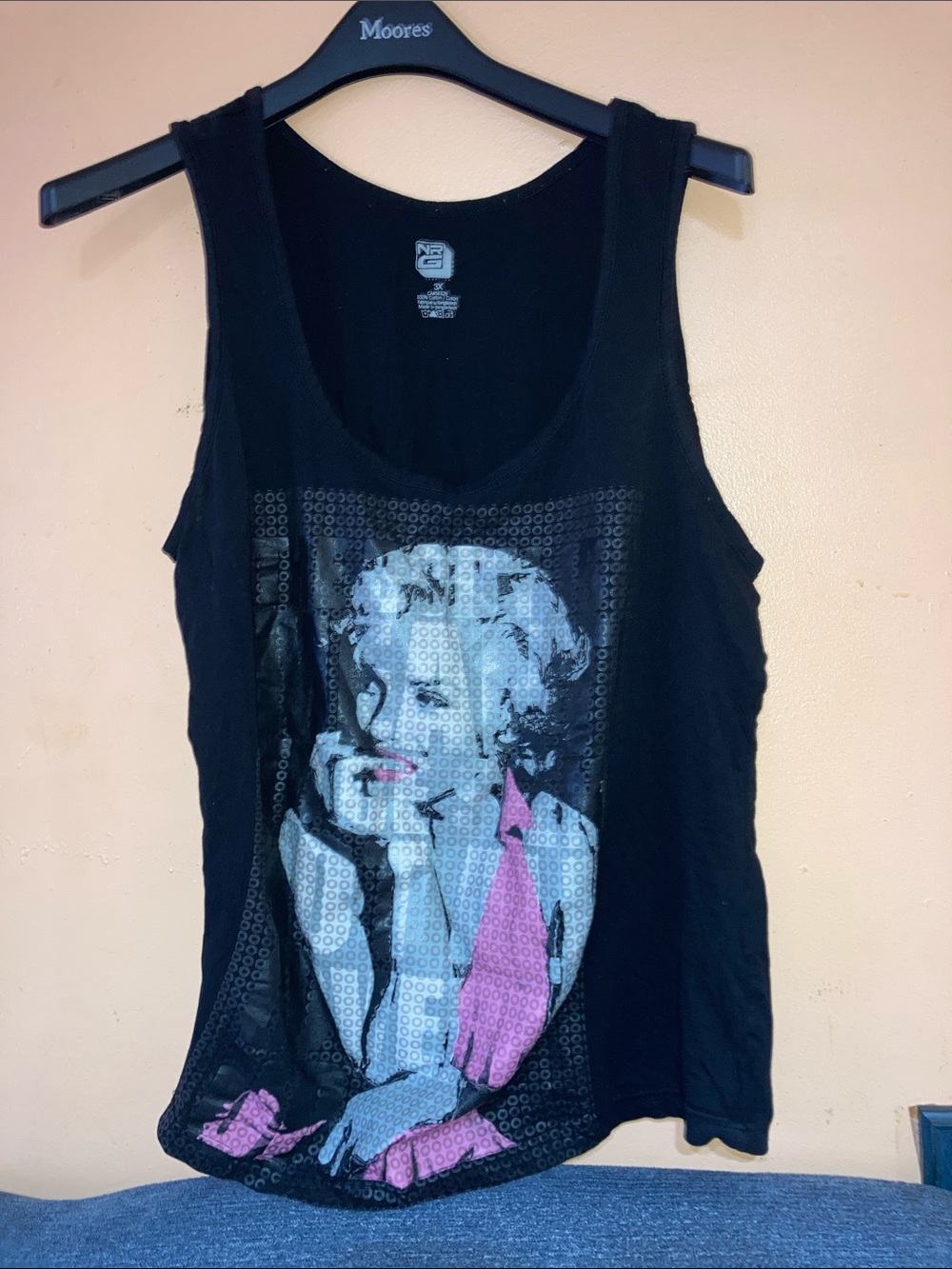 NRG Black Women's Graphic Tank Top with Pink Accents